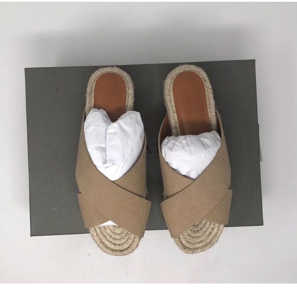 AllSaints Leather Sandal Platform Espadrilles - Picture 3 of 8